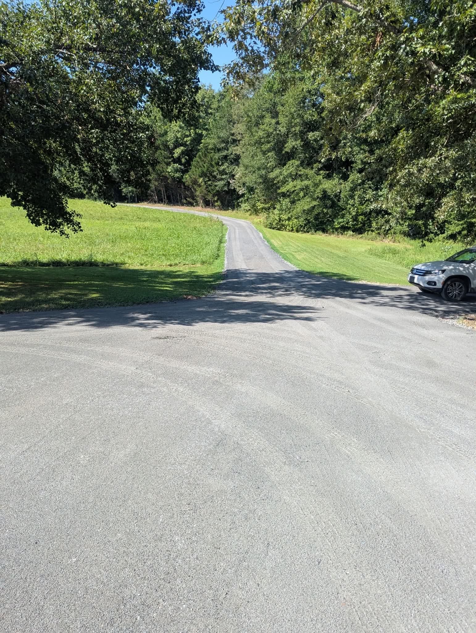 Graded gravel driveway packed and ready